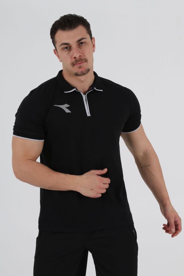 Satürn Pamuklu Kamp Tişört Siyah