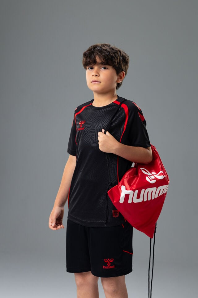 Hummel Target Antrenman Tişört Siyah-Kırmızı Çocuk