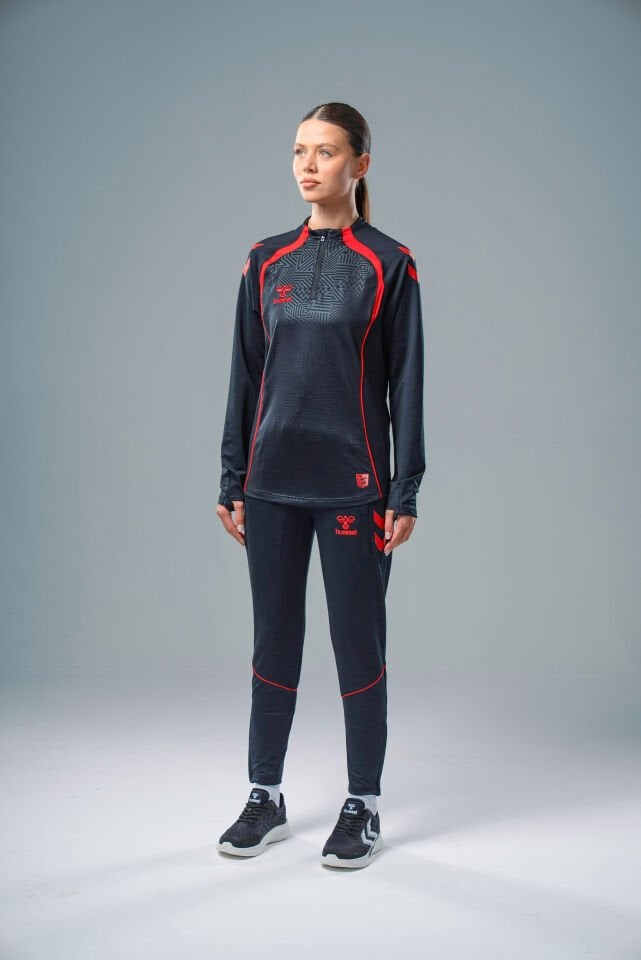Hummel Target Antrenman Eşofman Üstü Siyah-Kırmızı