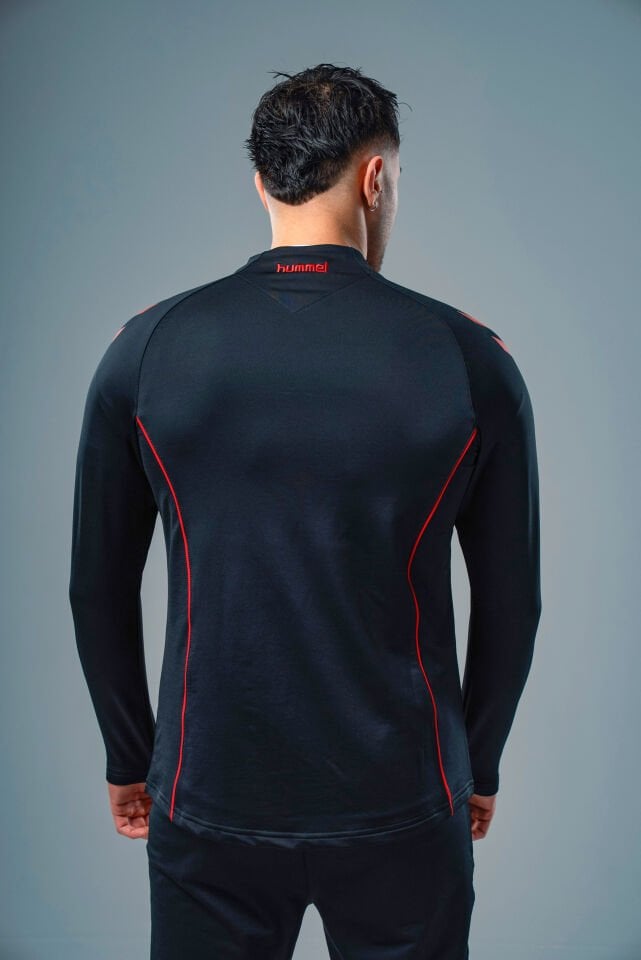 Hummel Target Antrenman Eşofman Üstü Siyah-Kırmızı