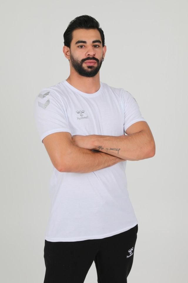 Armin Pamuklu Bisiklet Yaka Tişört Beyaz