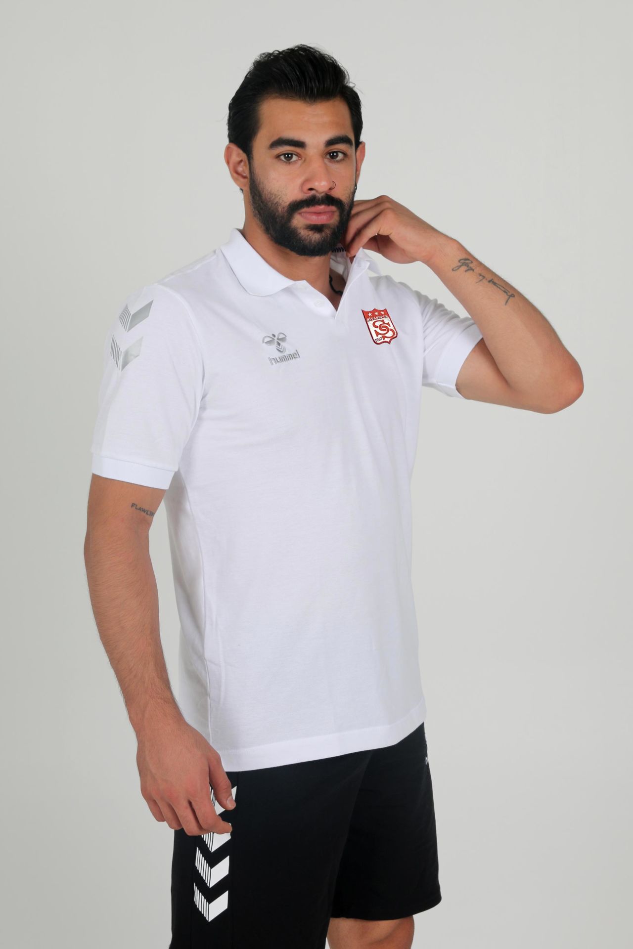 Armin Pamuklu Polo Yaka Tişört Beyaz Sivasspor