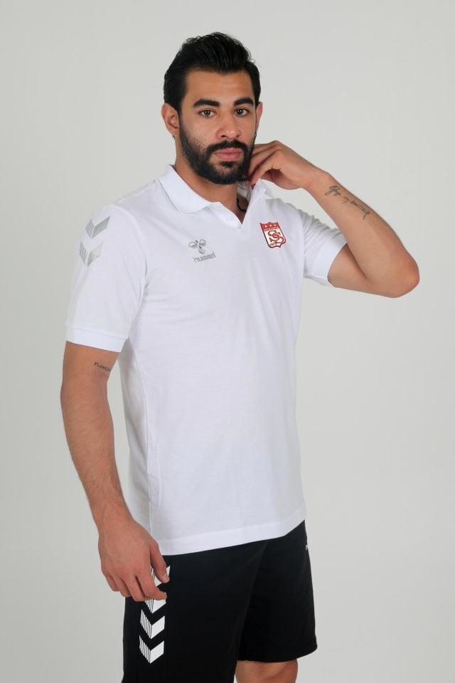 Armin Pamuklu Polo Yaka Tişört Beyaz Sivasspor