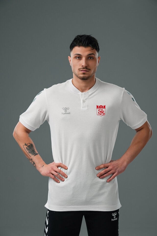 Armin Pamuklu Bebe Yaka Tişört Beyaz Sivasspor