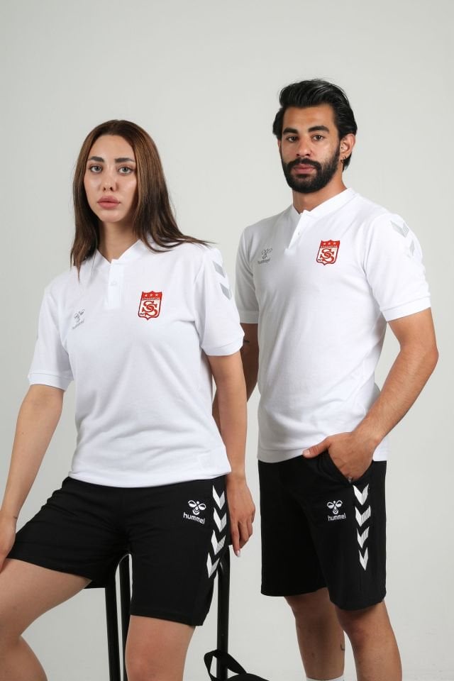 Armin Pamuklu Bebe Yaka Tişört Beyaz Sivasspor