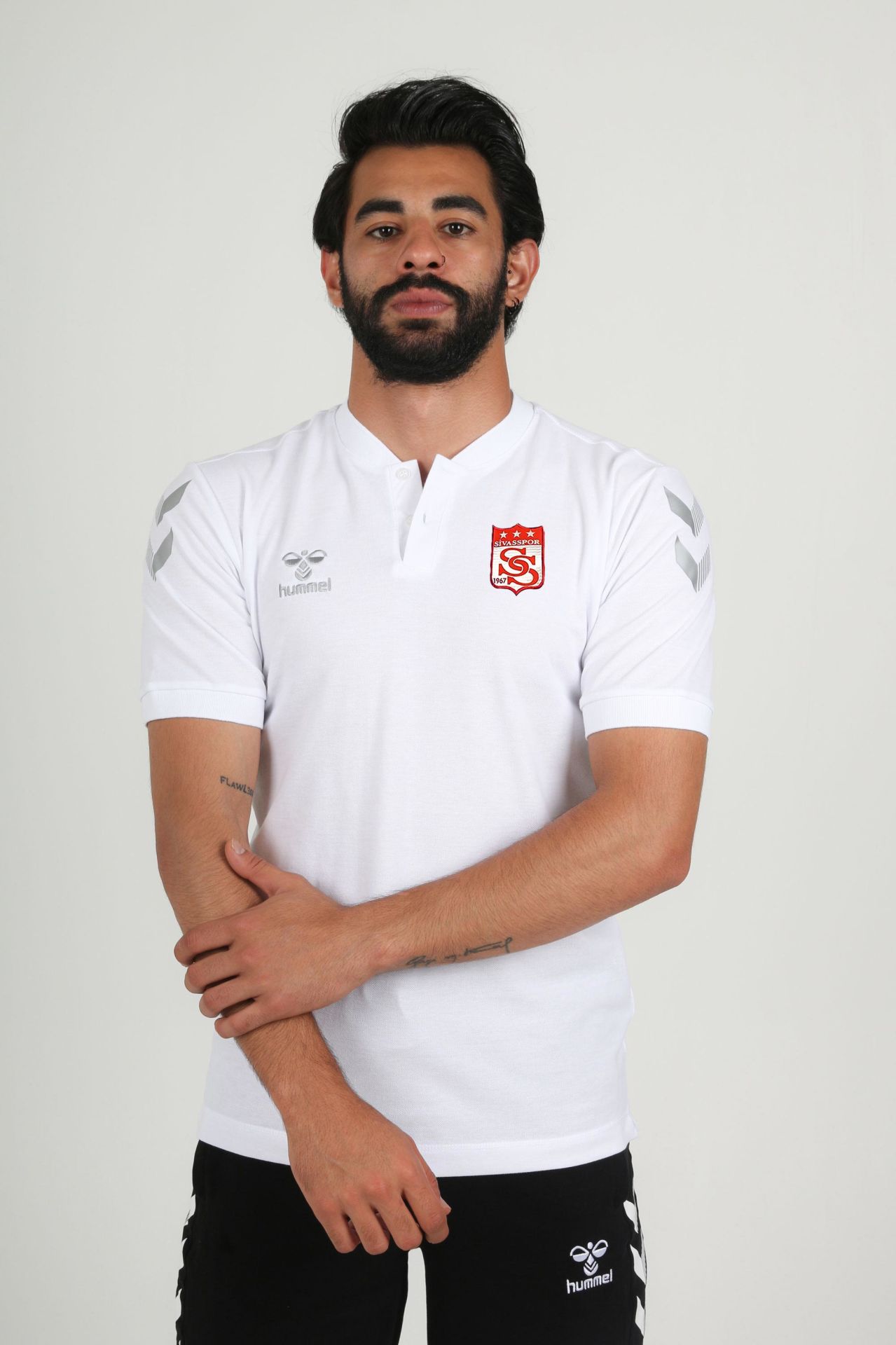 Armin Pamuklu Bebe Yaka Tişört Beyaz Sivasspor