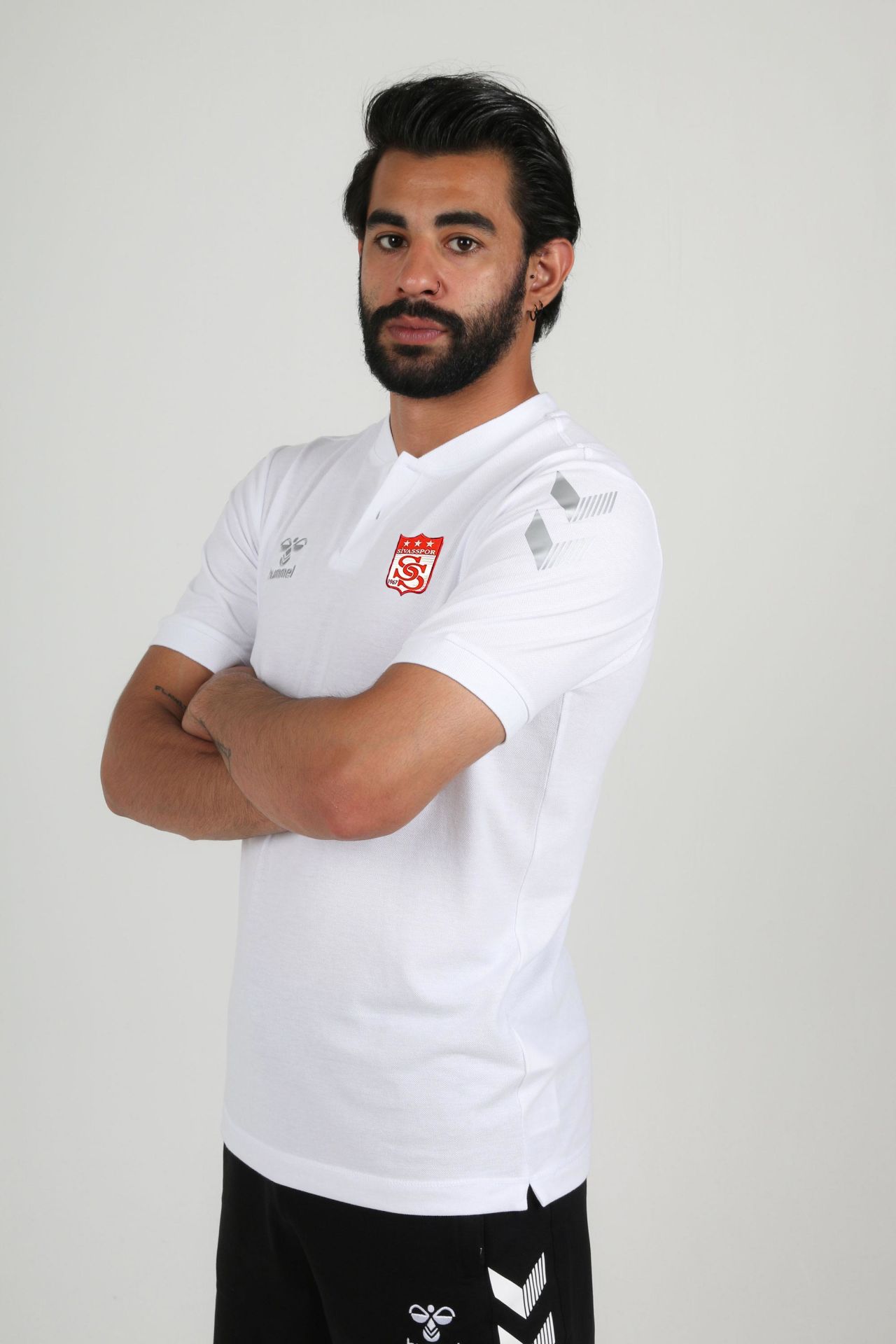 Armin Pamuklu Bebe Yaka Tişört Beyaz Sivasspor