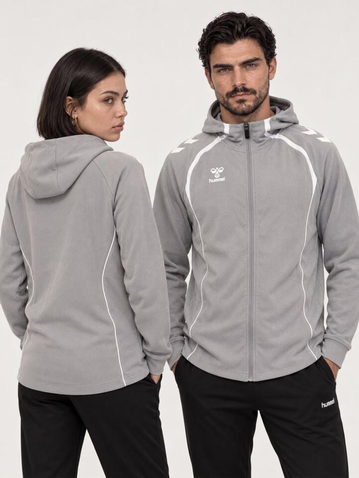 Hummel Target Kapüşonlu Kamp Eşofman Üstü Gri