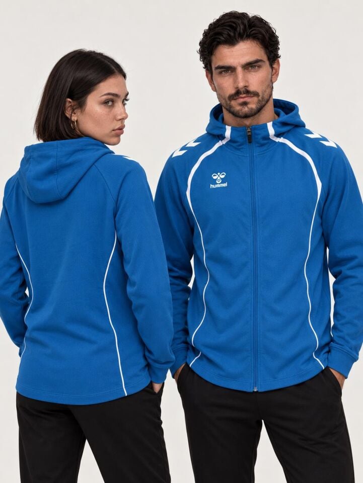 Hummel Target Kapüşonlu Kamp Eşofman Üstü Sax Mavi