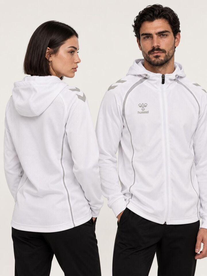 Hummel Target Kapüşonlu Kamp Eşofman Üstü Beyaz