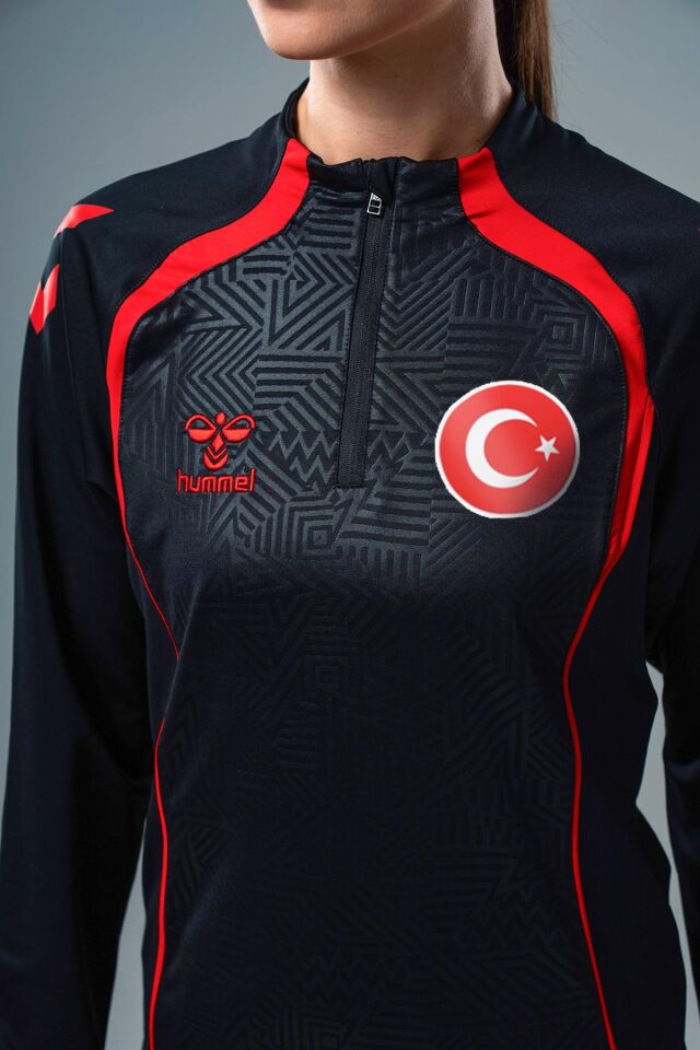 Hummel Target Milli Takım Antrenman Eşofman Üstü Kırmızı-Siyah
