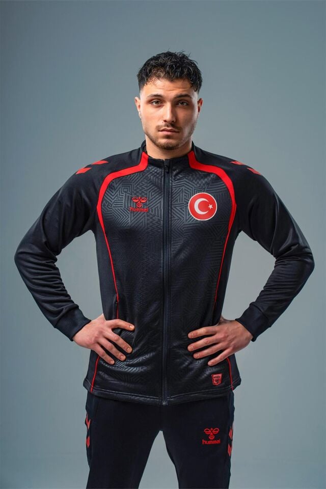 Hummel Target Milli Takım Kamp Eşofman Üstü Kırmızı-Siyah