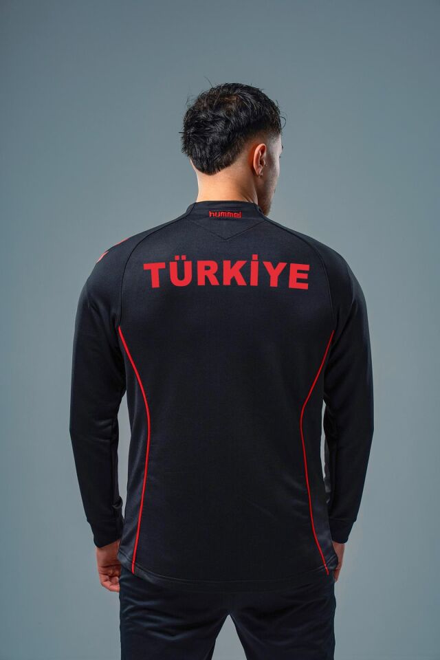 Hummel Target Milli Takım Kamp Eşofman Üstü Kırmızı-Siyah
