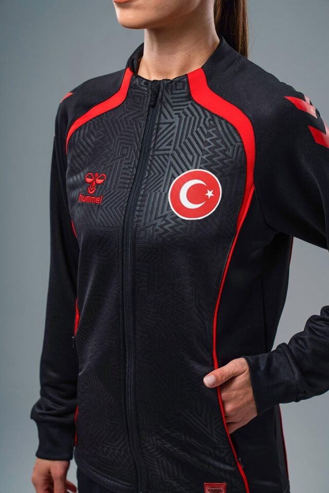 Hummel Target Milli Takım Kamp Eşofman Üstü Kırmızı-Siyah