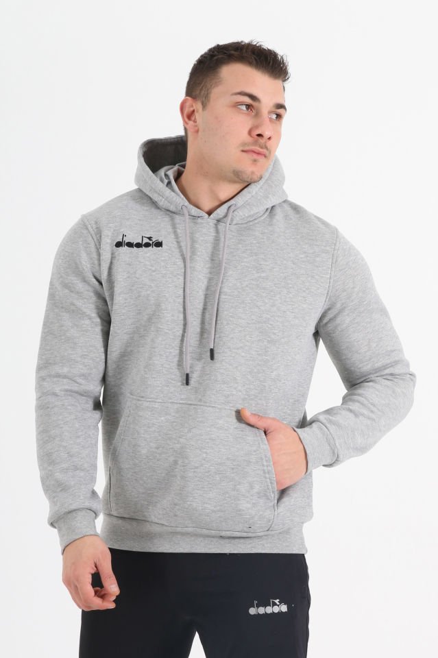 Bergamo Kapüşonlu Hoodie Gri