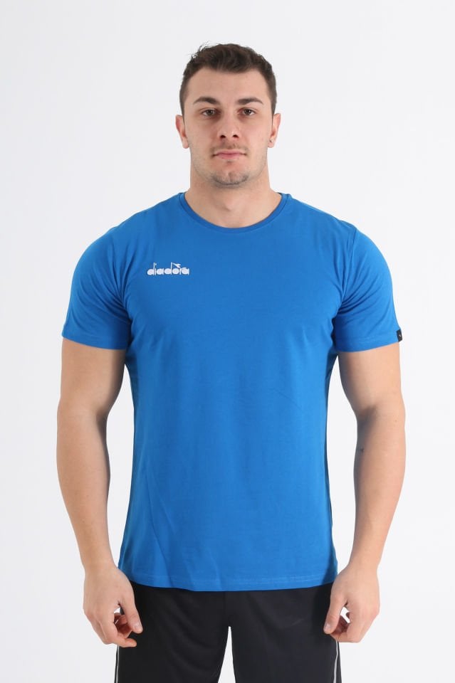 Diadora Veni Pamuklu Antrenman Tişört Saks Mavi