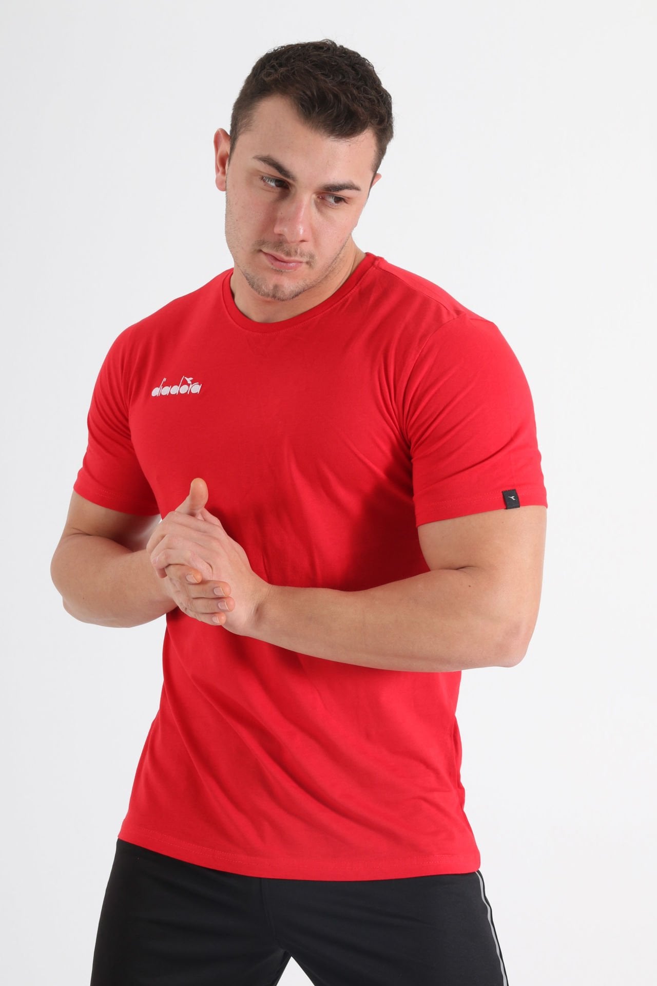 Diadora Veni Pamuklu Antrenman Tişört Kırmızı | CRS Spor
