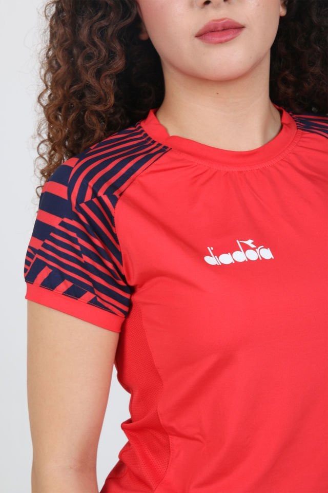 Bahia Kadın Tişört Kırmızı Lacivert