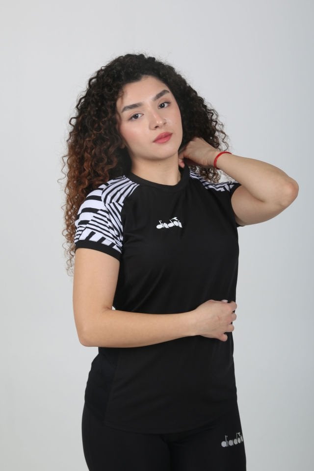 Bahia Kadın Tişört Siyah Beyaz