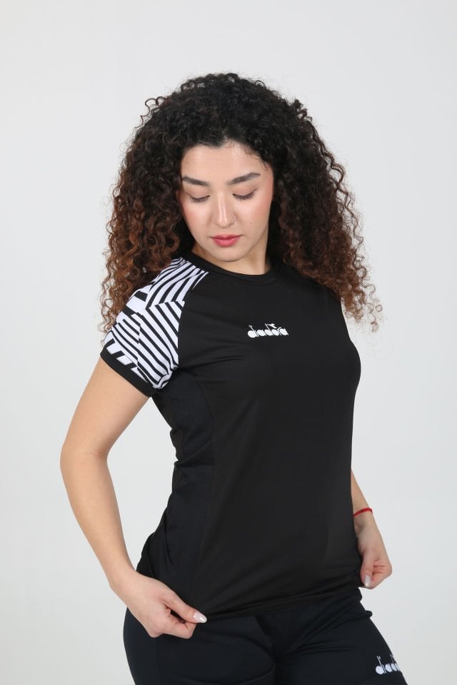 Bahia Kadın Tişört Siyah Beyaz