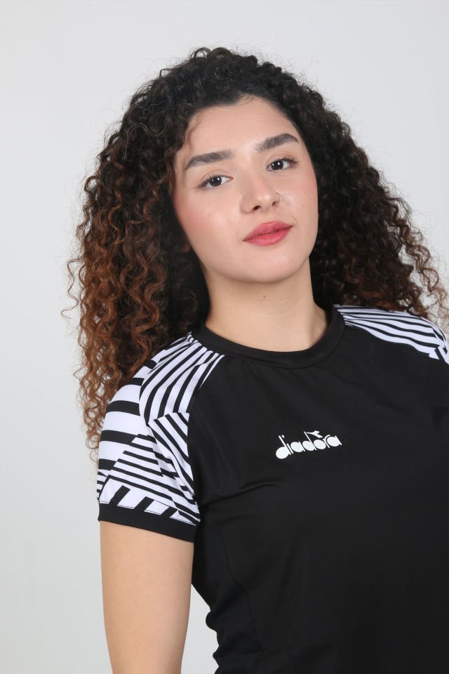 Bahia Kadın Tişört Siyah Beyaz
