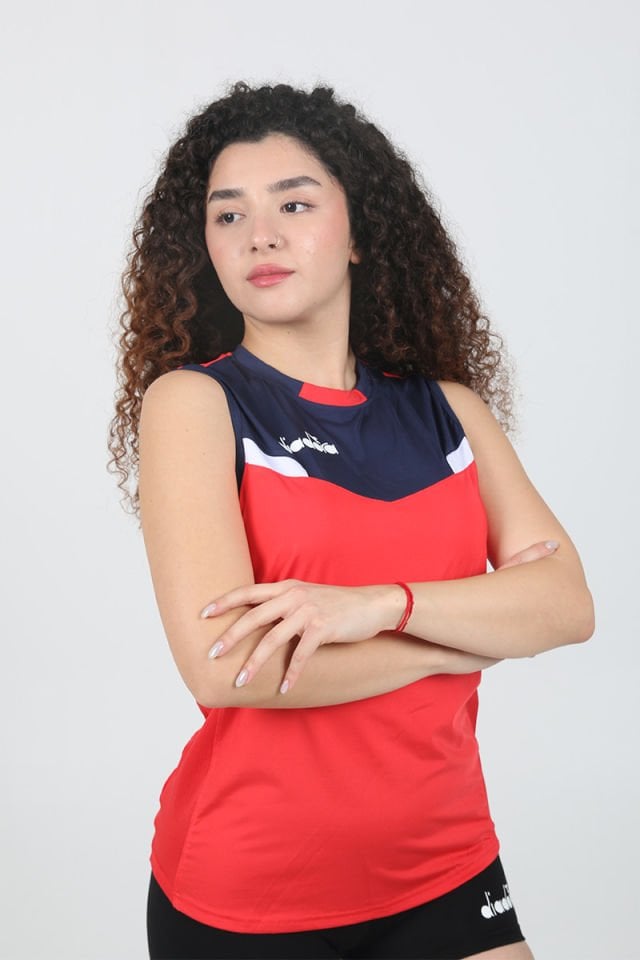 Elens Kadın Voleybol Forma Kırmızı Lacivert