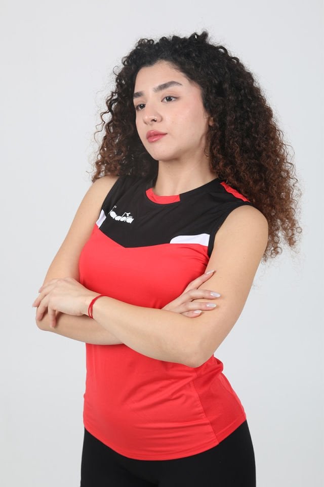 Elens Kadın Voleybol Forma Kırmızı Siyah