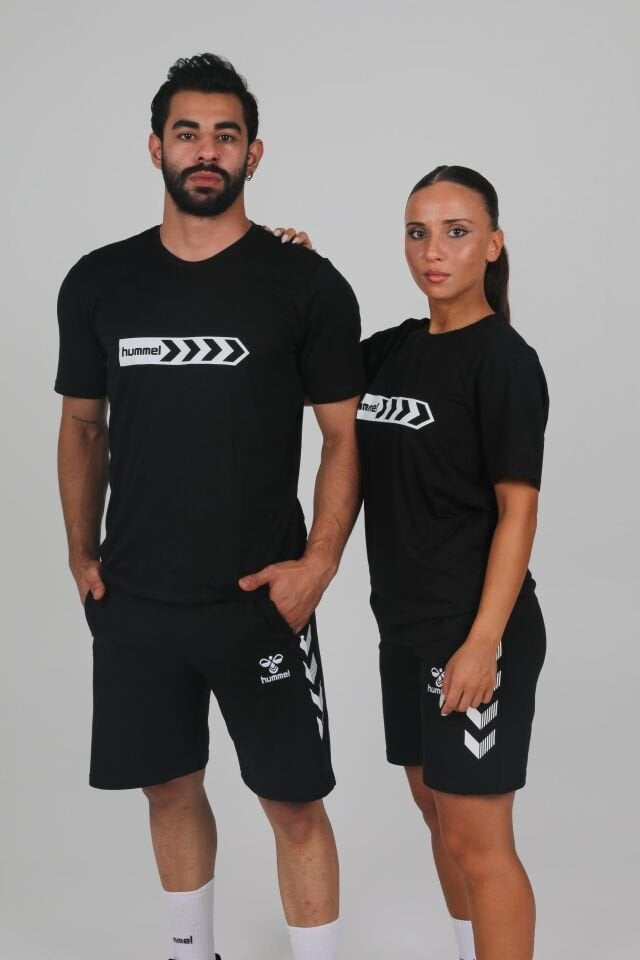 Hummel Armin Pamuklu Antrenman Tişört Siyah Baskılı
