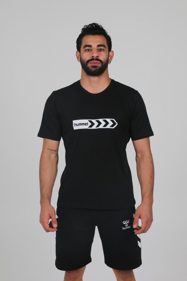 Hummel Armin Pamuklu Antrenman Tişört Siyah Baskılı