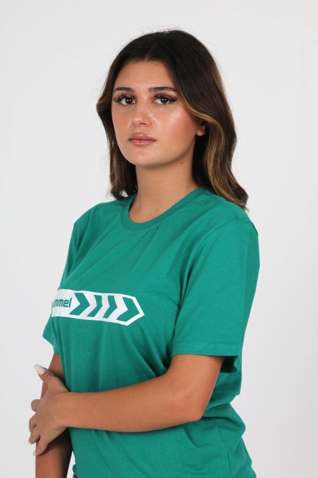 Hummel Armin Pamuklu Antrenman Tişört Yeşil Baskılı