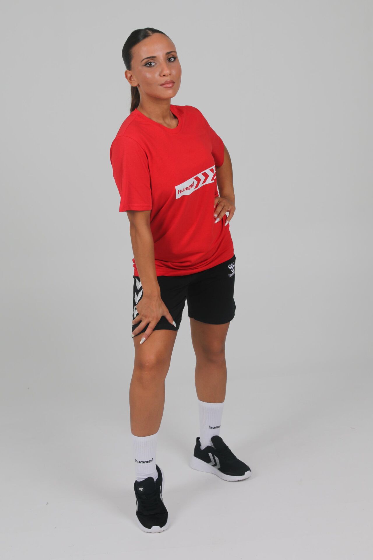 Hummel Armin Pamuklu Antrenman Tişört Kırmızı Baskılı