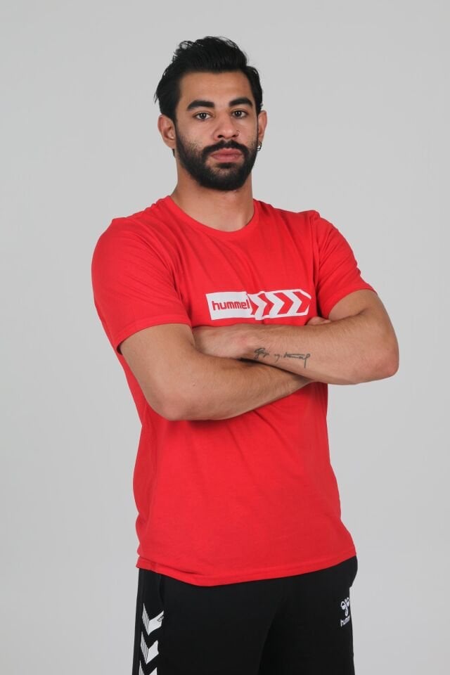 Hummel Armin Pamuklu Antrenman Tişört Kırmızı Baskılı