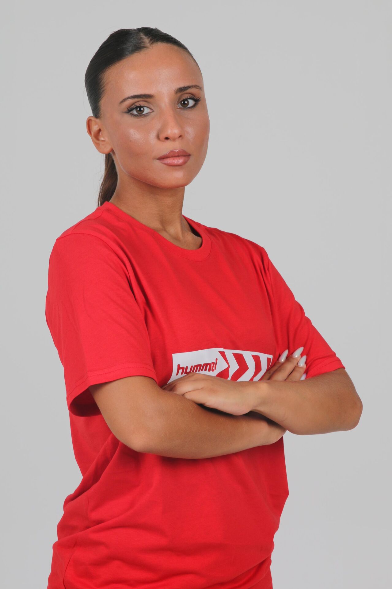 Hummel Armin Pamuklu Antrenman Tişört Kırmızı Baskılı