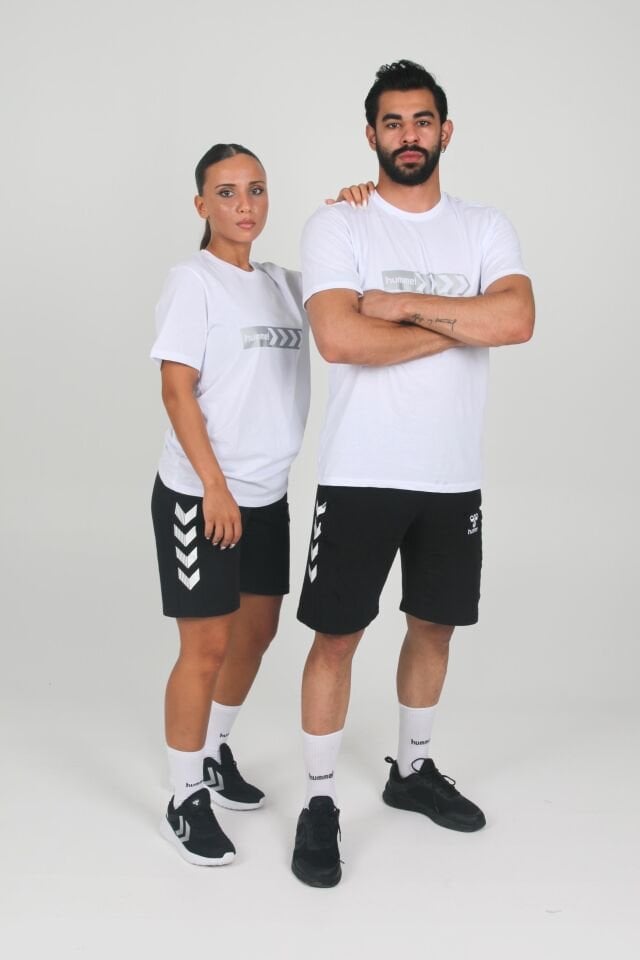 Hummel Armin Pamuklu Antrenman Tişört Beyaz Baskılı