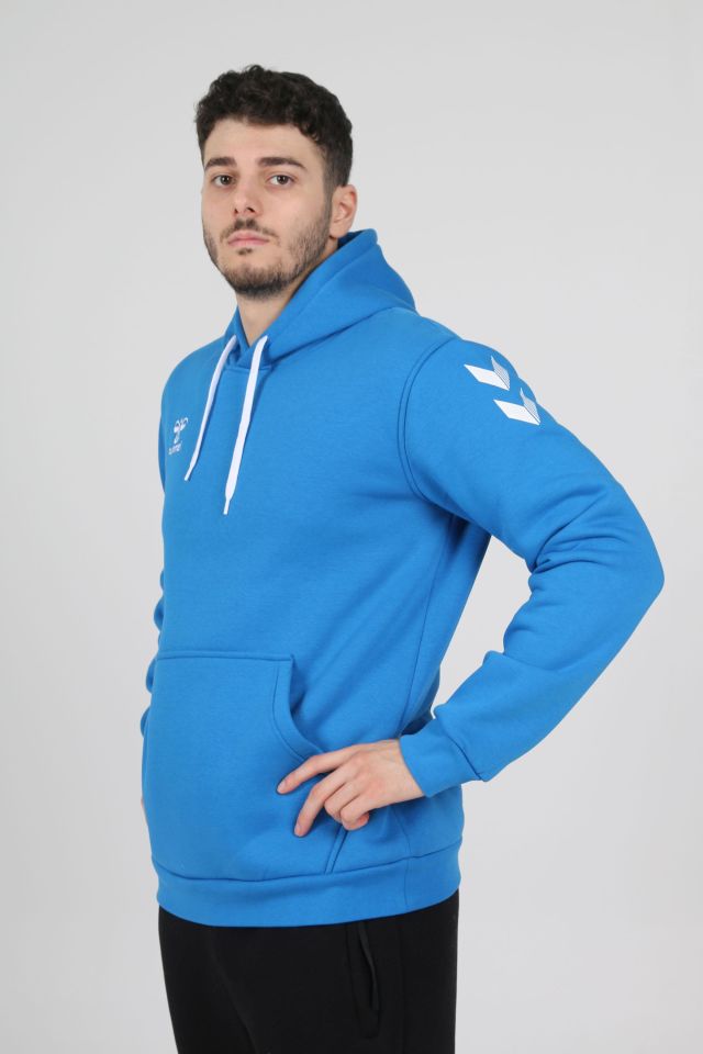 Armin Pamuklu Hoodie Saks Mavi