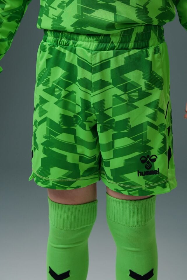 Hummel Line Kaleci Şort Neon Yeşil Çocuk