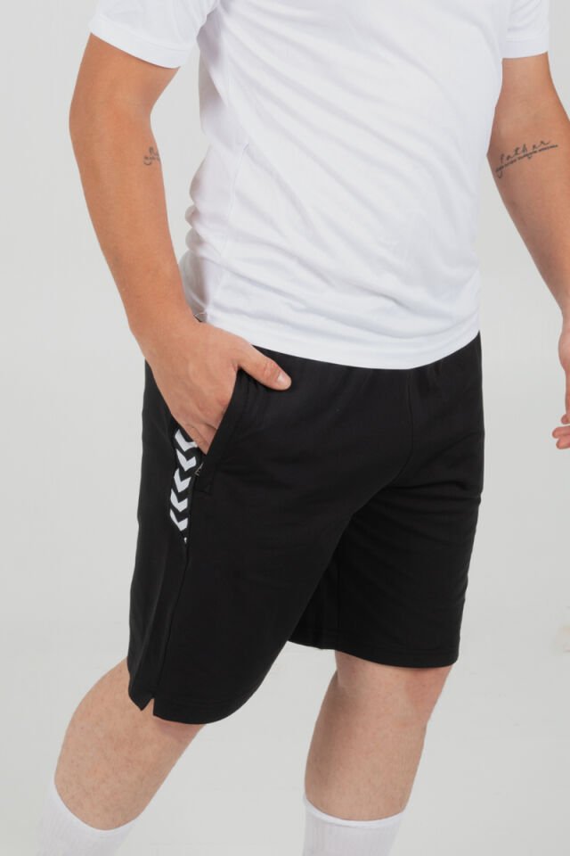 Otantik Cepli Kamp Şortu Siyah