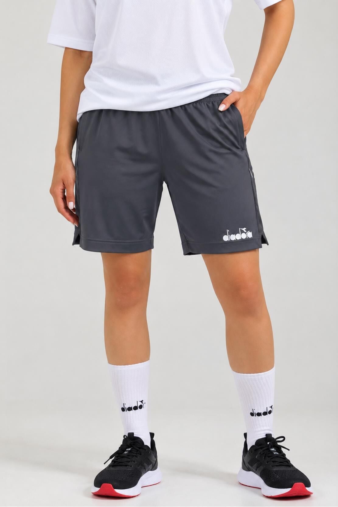 Diadora Düz Antrenman Şortu Gri