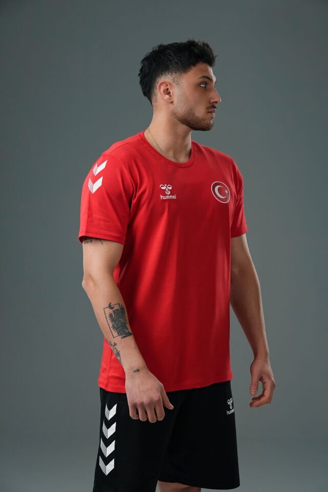 Armin Milli Takım Pamuklu Antrenman Tişört Kırmızı