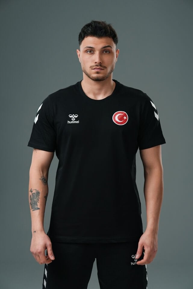 Armin Milli Takım Pamuklu Antrenman Tişört Siyah