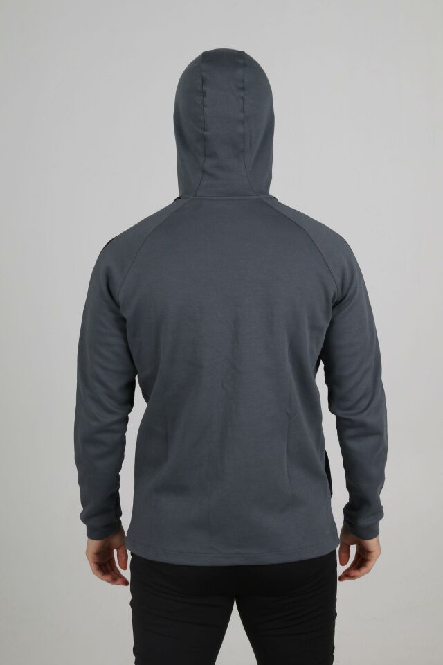 Satürn Kapüşonlu Pamuklu Sweatshirt Antrasit