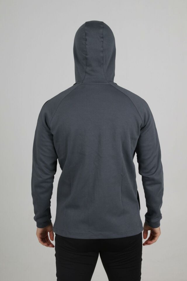 Satürn Kapüşonlu Pamuklu Sweatshirt Antrasit