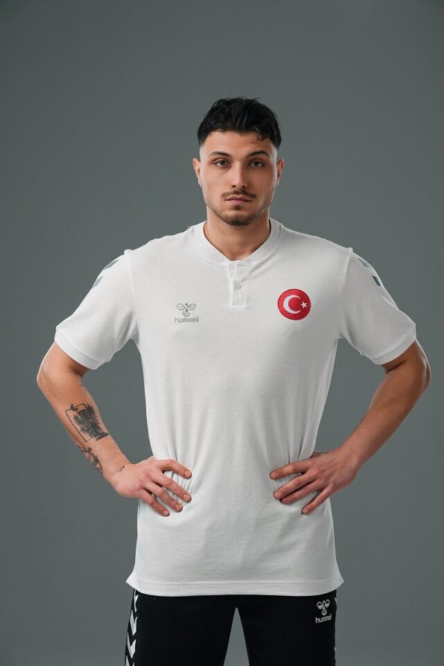 Armin Milli Takım Bebe Yaka Pamuklu Tişört Beyaz