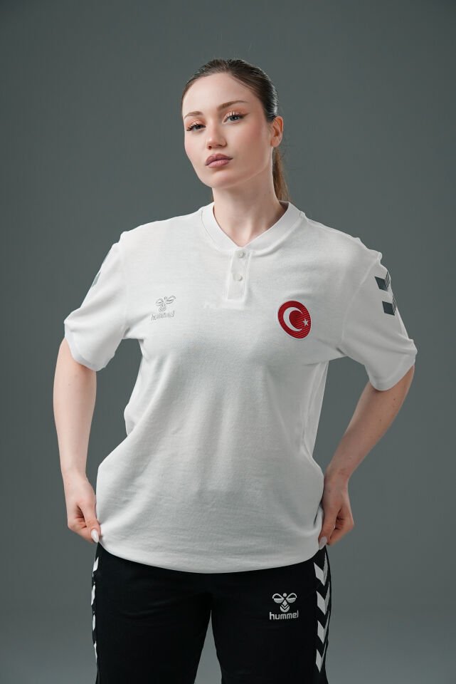 Armin Milli Takım Bebe Yaka Pamuklu Tişört Beyaz