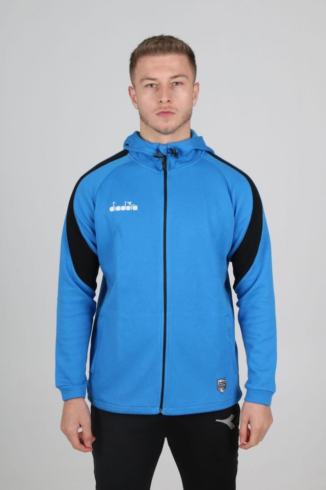 Satürn Kapüşonlu Pamuklu Sweatshirt Saks Mavi