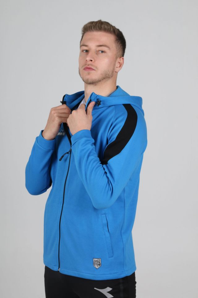 Satürn Kapüşonlu Pamuklu Sweatshirt Saks Mavi