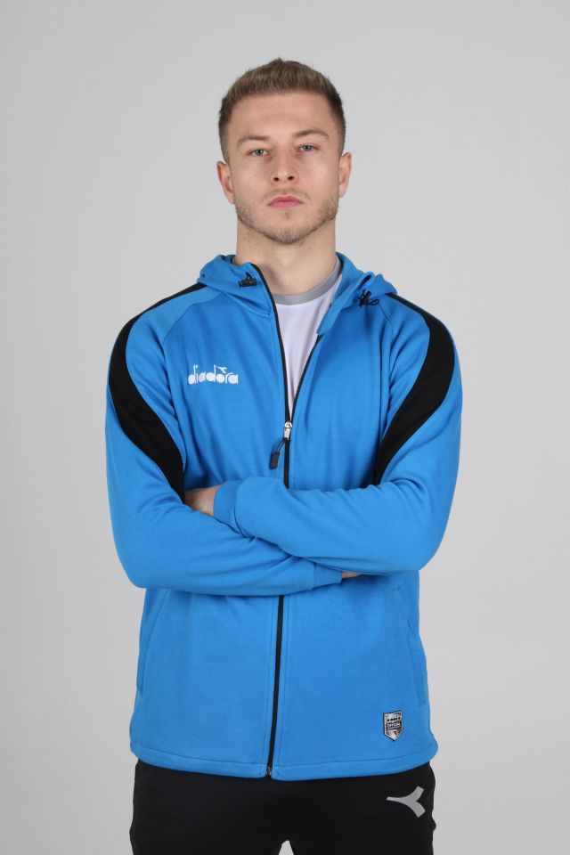 Satürn Kapüşonlu Pamuklu Sweatshirt Saks Mavi