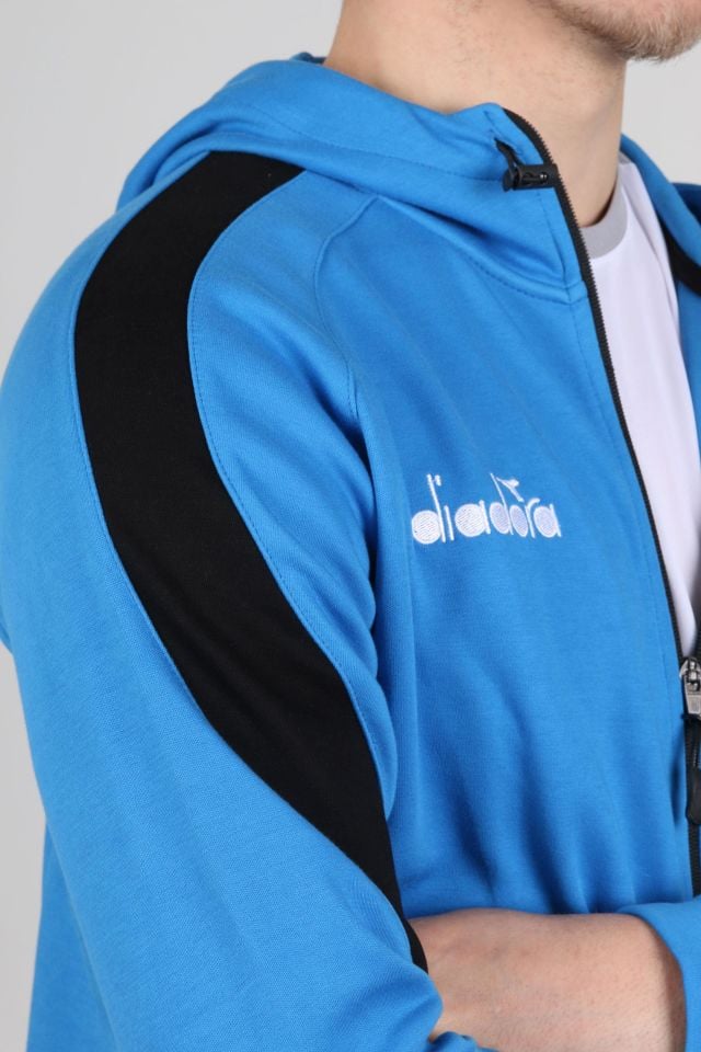 Satürn Kapüşonlu Pamuklu Sweatshirt Saks Mavi