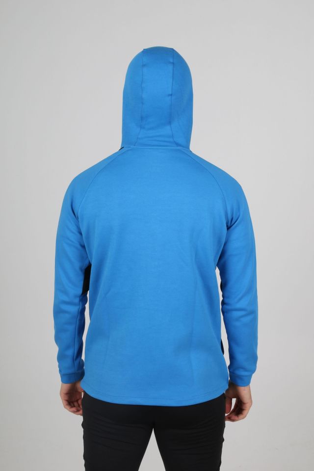 Satürn Kapüşonlu Pamuklu Sweatshirt Saks Mavi