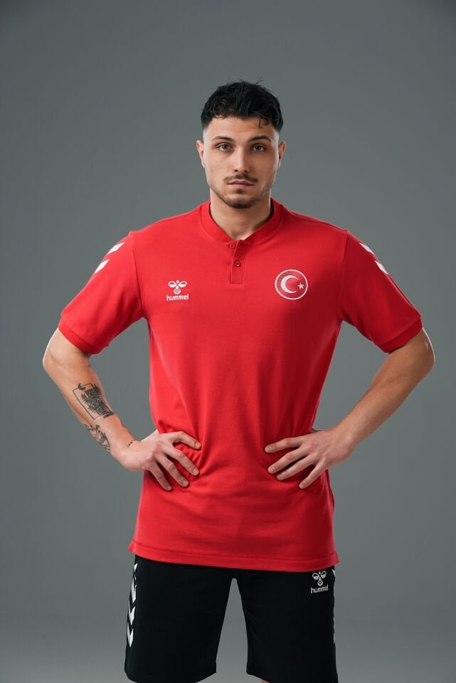 Armin Milli Takım Bebe Yaka Pamuklu Tişört Kırmızı